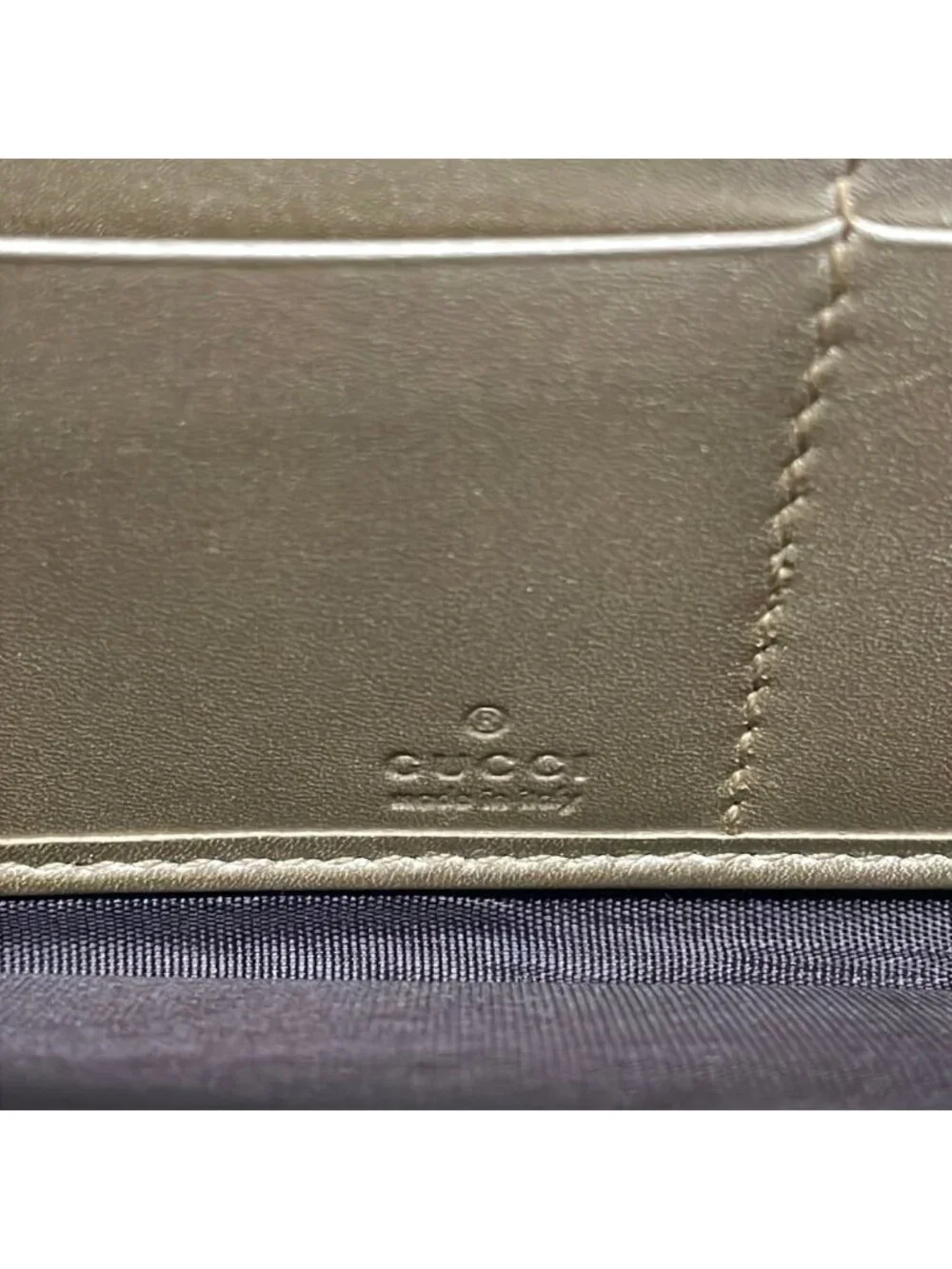 Gucci Wallet Gold Zip Around Leather